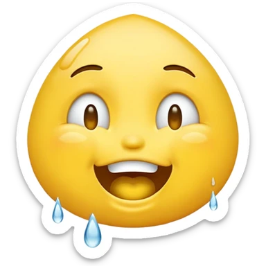 laughing crying emoji, wide open mouth sticker