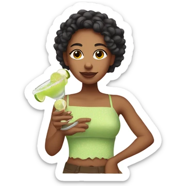 Mixed girl with margaritas  sticker