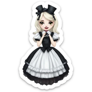 alice in wonderland gothic lolita look sticker