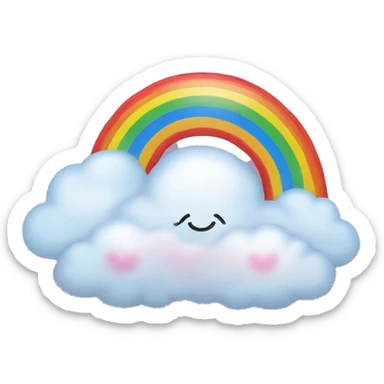 rainbow and clouds sticker