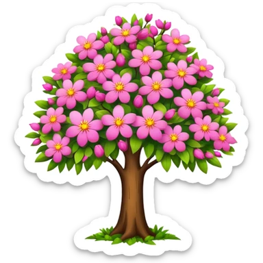 Tree with flower sticker