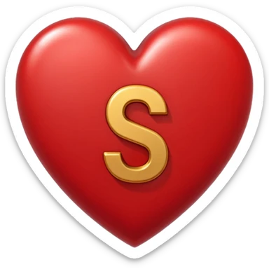 The Letter S in a Heart sticker