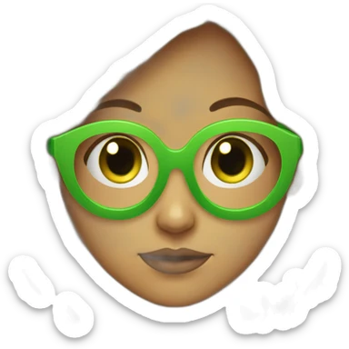 Girl with green alien glasses sticker