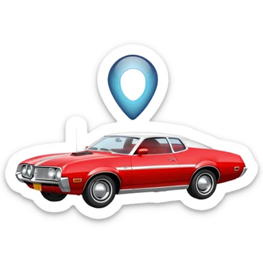red ford torine from starsky and hutch with flashing teardrop light on top sticker