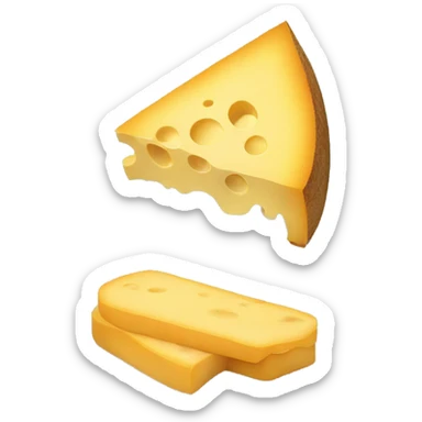 A slice of cheese on a slice of bread sticker