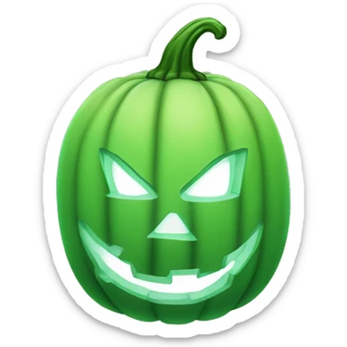 A green jack’o’lantern sticker