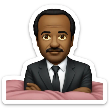 Paul Biya sur un lit sticker