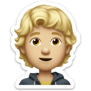 Blonde hair boy with finger up nose and boogers coming out sticker