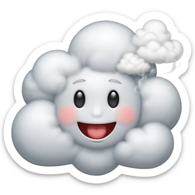 Cloud with smiley face and smoke aura sticker