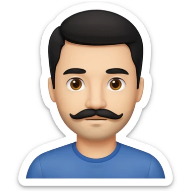 A men with black hair, little beard and mustache, a bit darker skin sticker