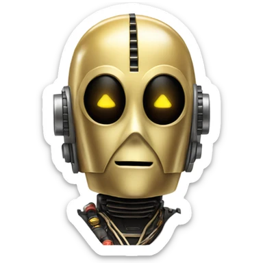 c3p0 playing electric race car sticker