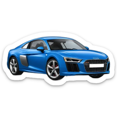 blue Audi car sticker