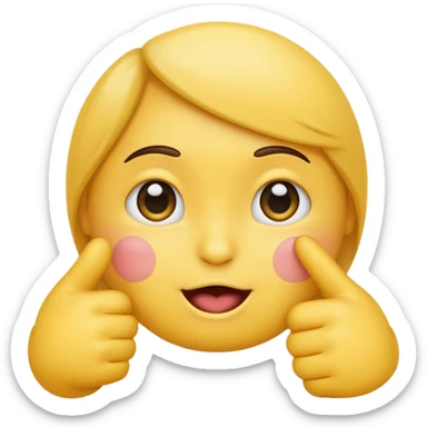 Shy emoji pointing fingers sticker