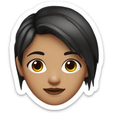 brown eyed girl, half dyed hair red and black sticker