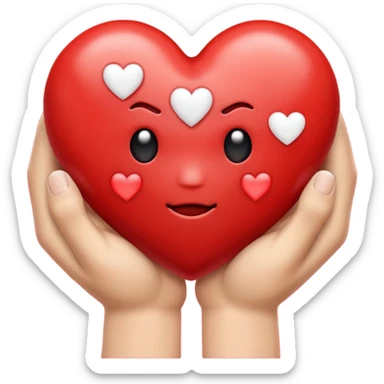 emoji punch fist holding a heart sticker
