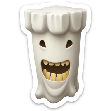 A pillar with teeth on it  sticker