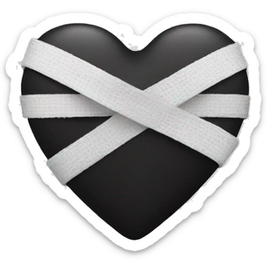 Black heart with bandage sticker
