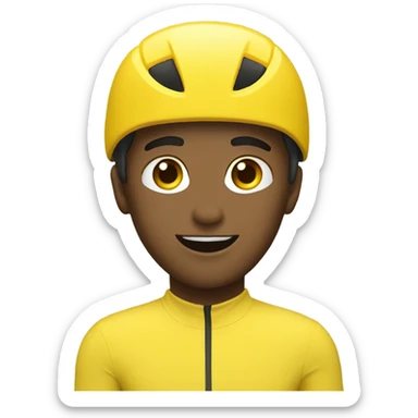 White Man speed skating in yellow shirt  sticker