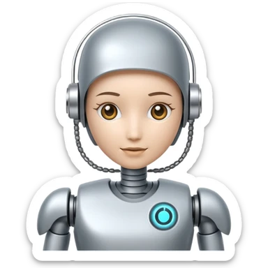 Generate a robotic medical AI assistant sticker