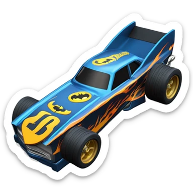Hot wheels real riders 69 Nova Batman’s favorite, shaped like a top fuel Dragster with exposed suspension  sticker