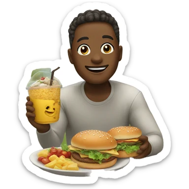 happy moment outdoors with food sticker