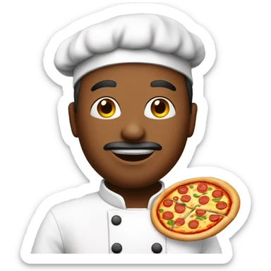 Pizza chef with Pizza sticker