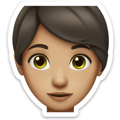 Dark brown hair girl with green eyes sticker