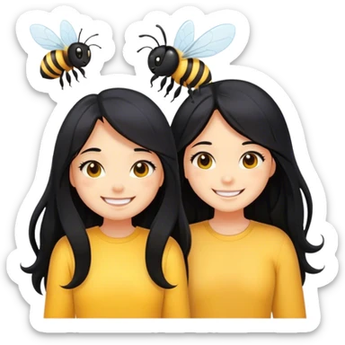 bee who is best friends with a girl with long black hair  sticker