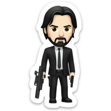 John Wick with a gun Stealth style sticker