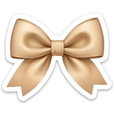 Beige bow sticker
