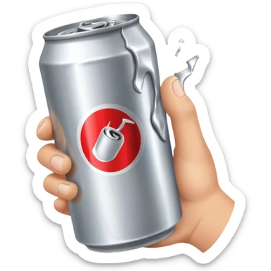 Crushing a can in a fist sticker