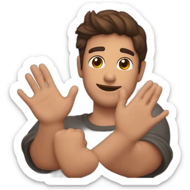 Una mano asiendo un corazon con sus manos sticker