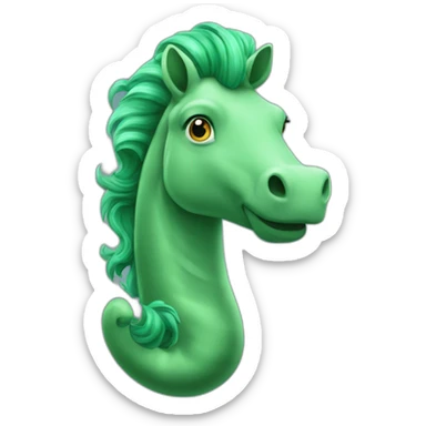Hippocampe vert avec des cheveux sticker