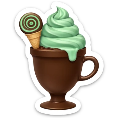 cup mint and chocolate ice cream sticker
