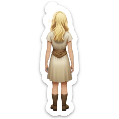 A blonde woman stands at a mountain crossroads, her back turned as she contemplates two trails—one illuminated, symbolizing response, and one shrouded in darkness, representing reaction. with hands on chest sticker