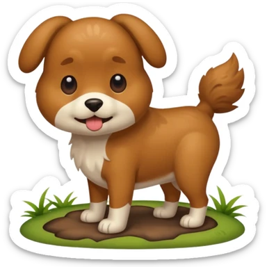 Dog pooping sticker