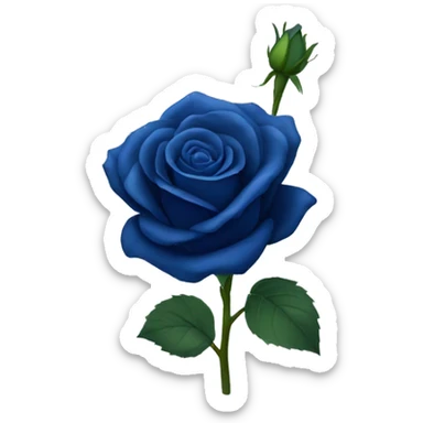 Dark blue rose flower sticker
