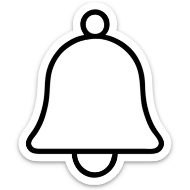 simple pink bell, clean and clear, icon style sticker