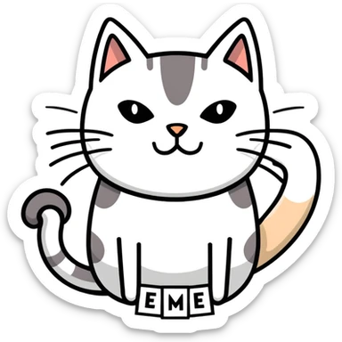 Cat saying eat me sticker