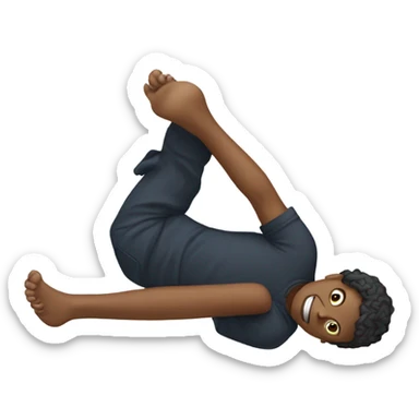 Laying down kicking feet sticker