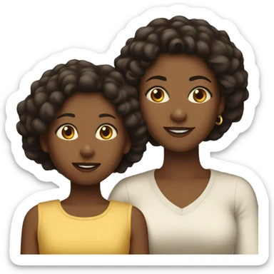 A black mom and daughter  sticker