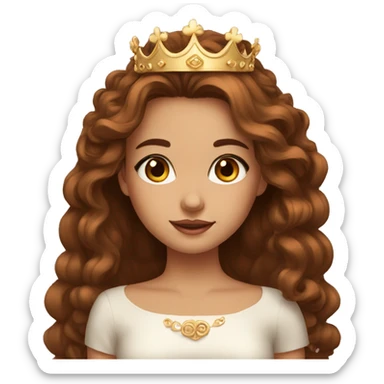 beautiful girl with brown eyes and crown sticker
