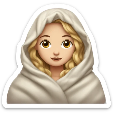 A white girl in a blanket sticker