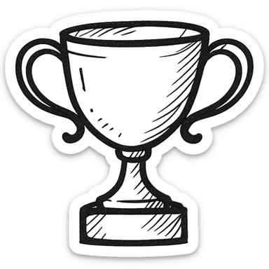 trophy, flat outlined icon style, minimalistic sticker