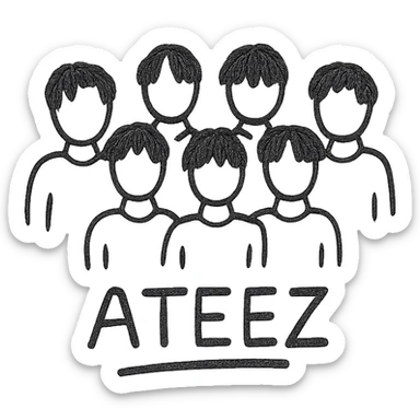 Ateez Kpop boy group sticker