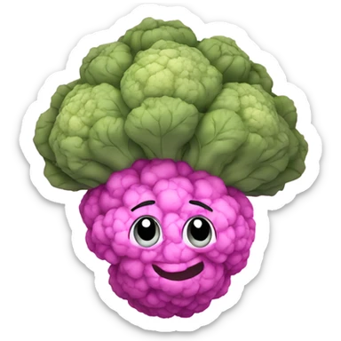 pink cauliflower looking in mirror sticker