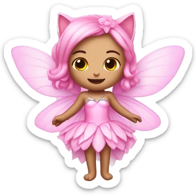 kitty pink princess fairy sticker