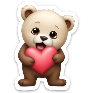 Cute bears in kiss sticker