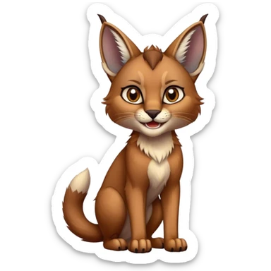 Epic Cute Dark Warm Caracal-Bobcat-Sergal full body sticker
