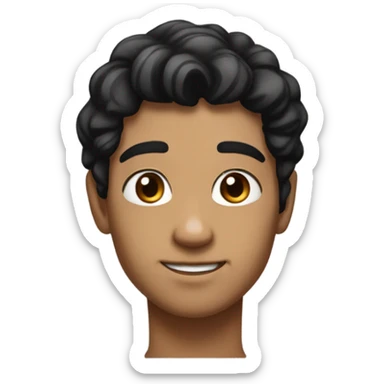 Generate a semi-realistic digital avatar with black hair, black eyes, and a warm, natural skin tone. The character should have a friendly, confident expression and wear a modern casual outfit like a hoodie or jacket. Use a simple or transparent background sticker